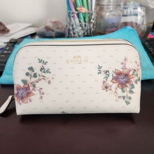 Coach Leather Magnolia Bouquet Cosmetic Travel Bag